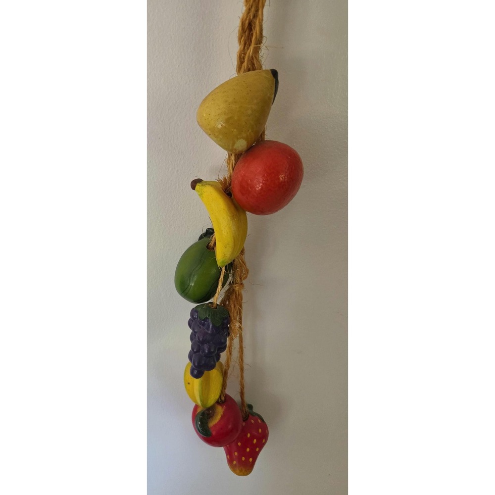 Vintage Fruit Rope Wall Hanging Retro Kitchen Decor Colorful Fruit Garland